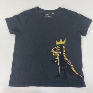 Uniqlo SPRZNY Shirt Mens L Black Jean Michel Basquiat Graphic Streetwear cotton